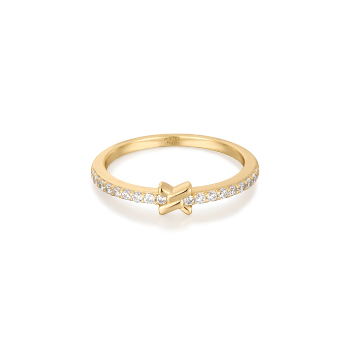 Ania Haie Gold Cross Cubic Zirconia Ring R061-01G