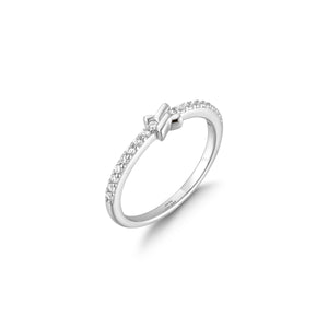 Ania Haie Silver Cross Cubic Zirconia Ring R061-01H