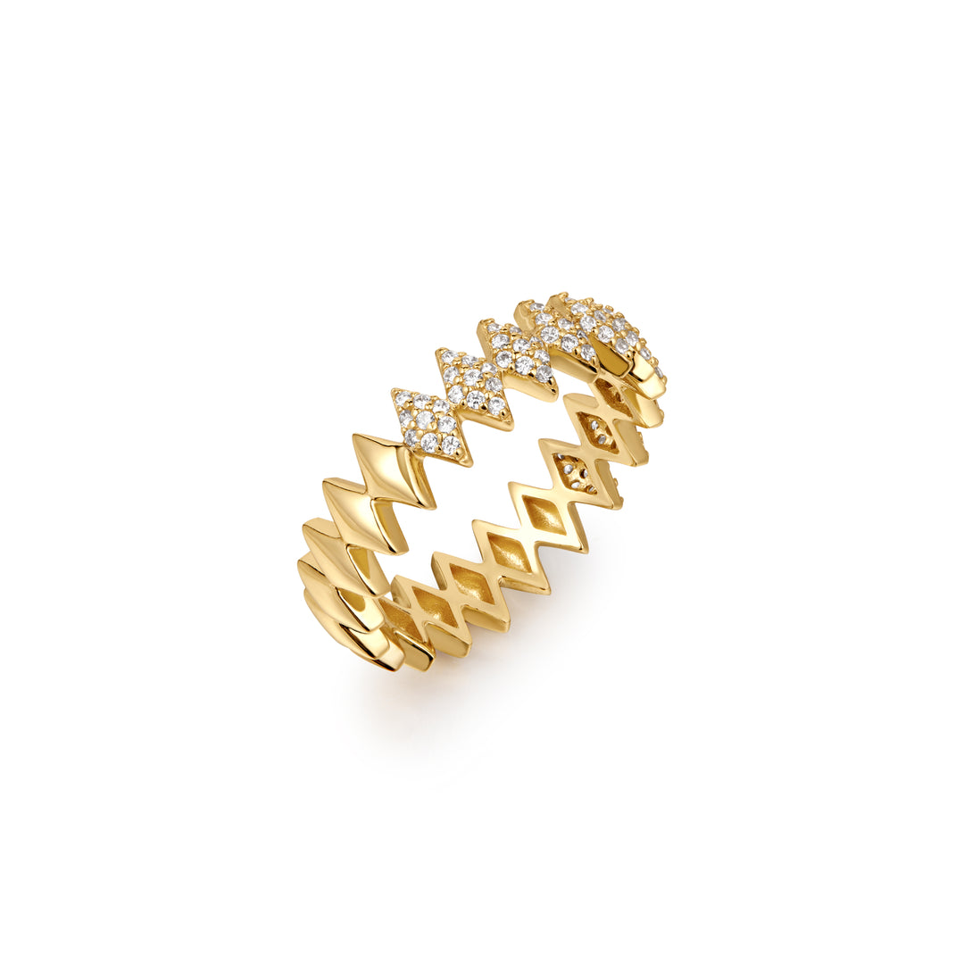 Ania Haie Gold Half Pave Sparkle Ring R061-04G