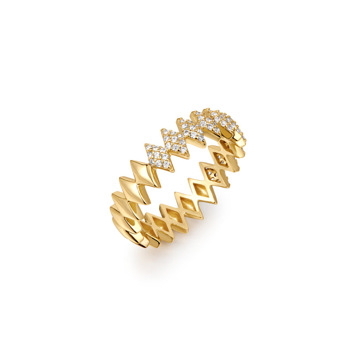 Ania Haie Gold Half Pave Sparkle Ring R061-04G