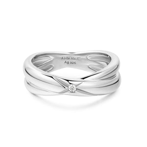 Ania Haie Silver Cross Double Ring R061-06H