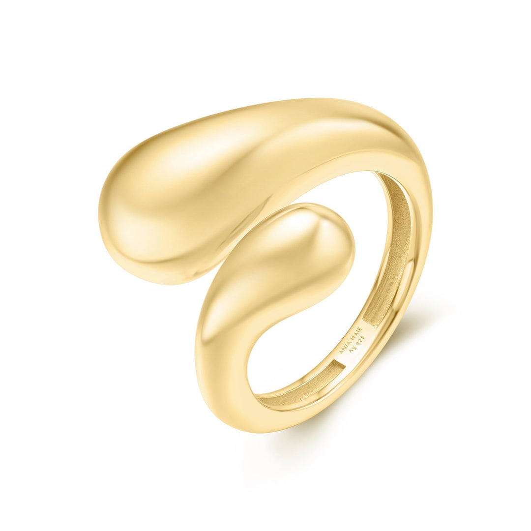 Ania Haie Gold Sculptural Crossover Ring
