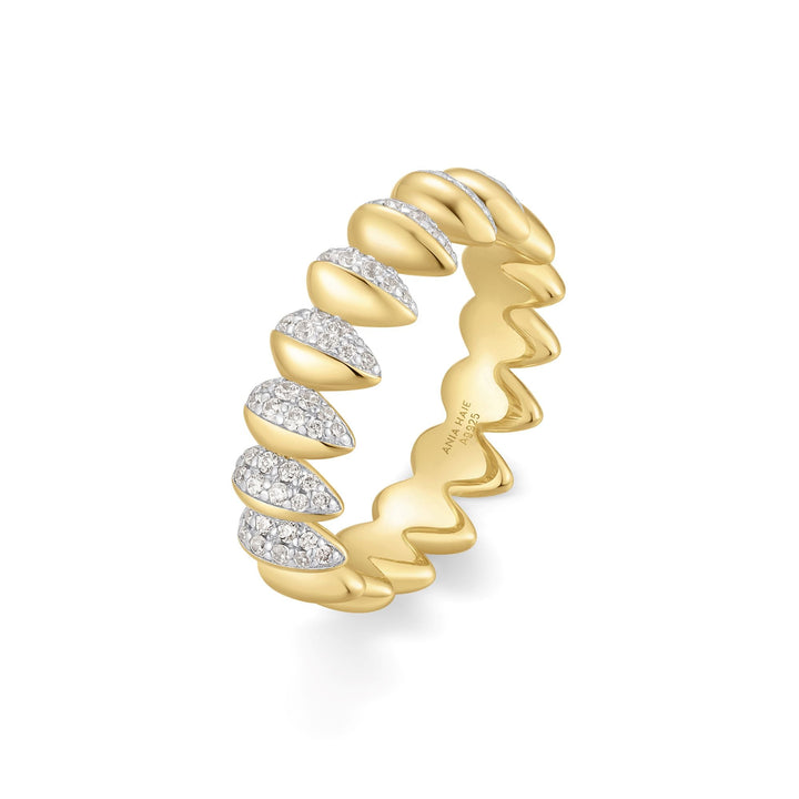 Ania Haie Two-Tone Sparkling Puffy Spike Ring