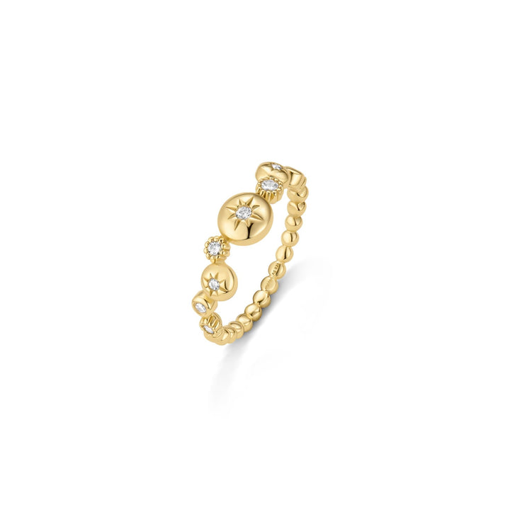 Ania Haie Gold Starburst Zig-Zag Beaded Ring R074-02G