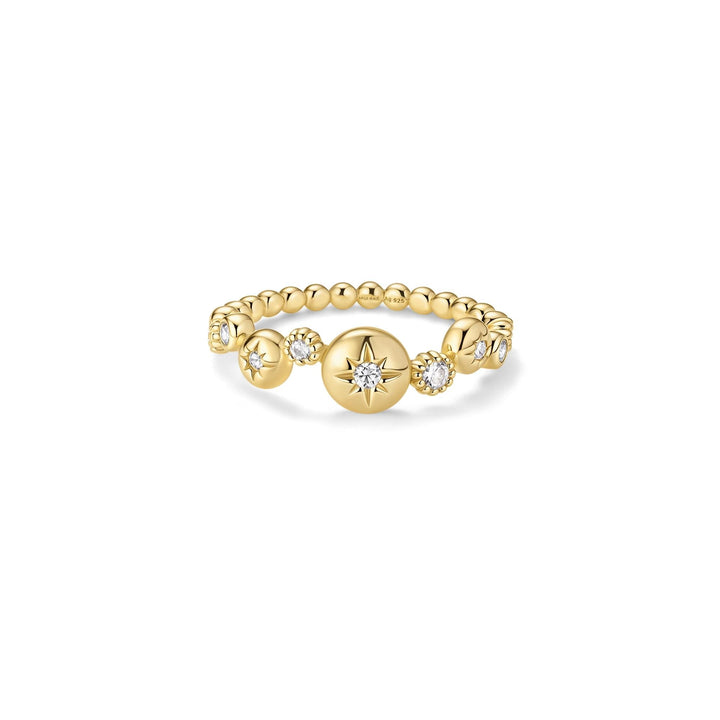 Ania Haie Gold Starburst Zig-Zag Beaded Ring R074-02G