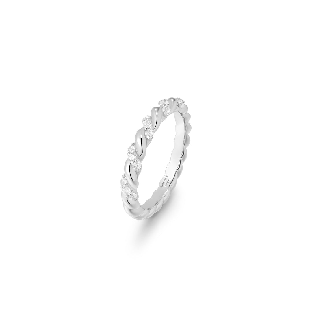 Ania Haie Silver Sparkle Twisted Ring R075-01H