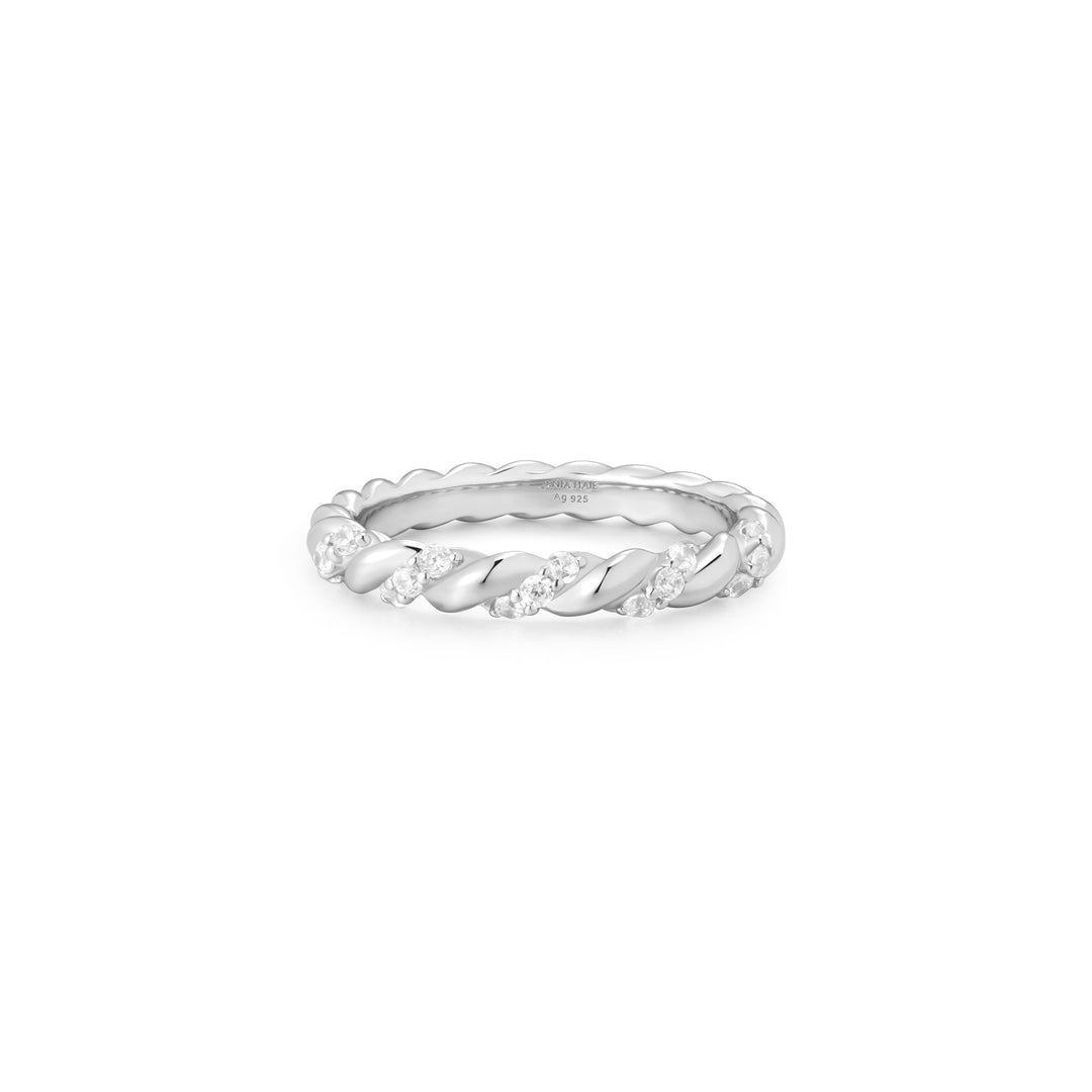 Ania Haie Silver Sparkle Twisted Ring R075-01H