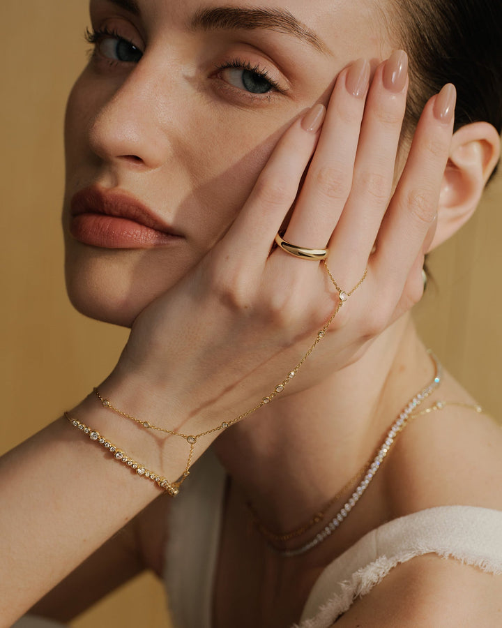 Ania Haie Gold Alternating Bezel-Set Bracelet B076-11G