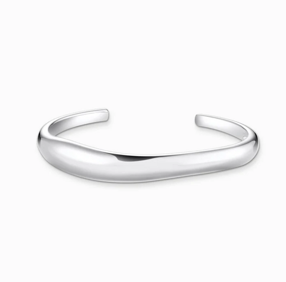 Bangle in organic shape silver TAR116