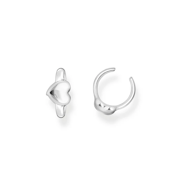 Ear cuff heart-shaped silver TEC0028