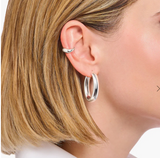 Ear cuff organic-shaped silver TEC0030