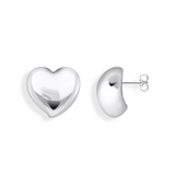 Ear studs in heart-shape silver TH2302