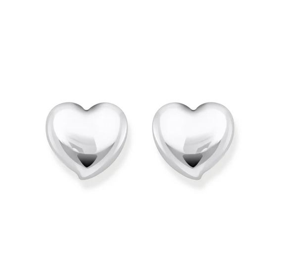 Ear studs in heart-shape silver TH2302