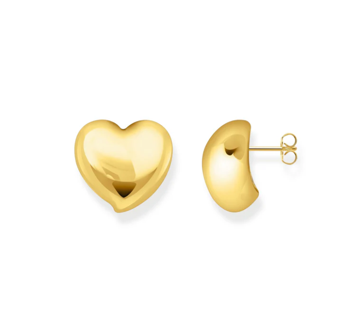 Ear studs in heart-shape gold TH2302Y