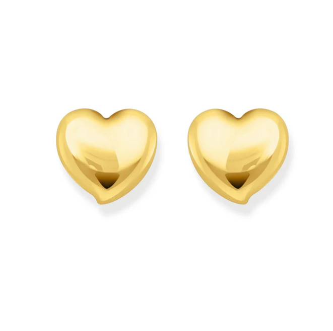 Ear studs in heart-shape gold TH2302Y