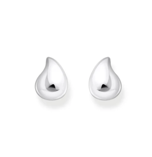 Organic drop-shapes ear studs silver TH2299