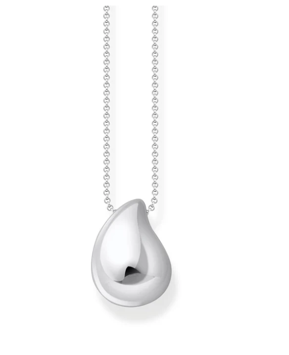 Necklace with pendant drop-shape silver TKE2281