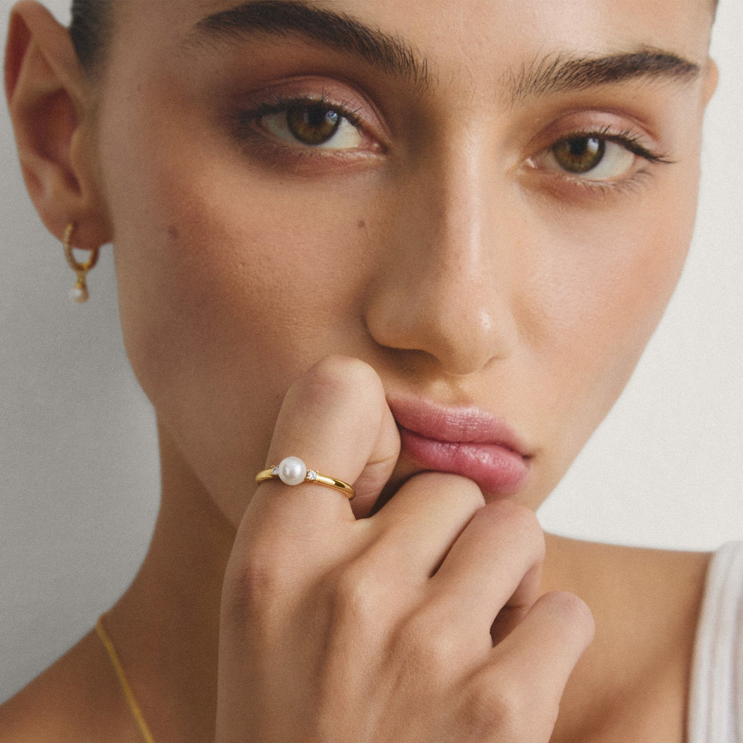 THOMAS SABO Ring pearl with zirconia TR2370MY