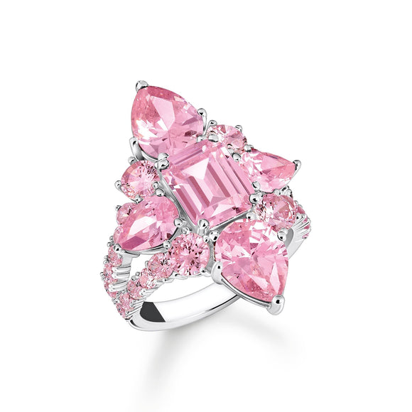 THOMAS SABO Cocktail Ring with Pink Zirconia Stones TR2441P