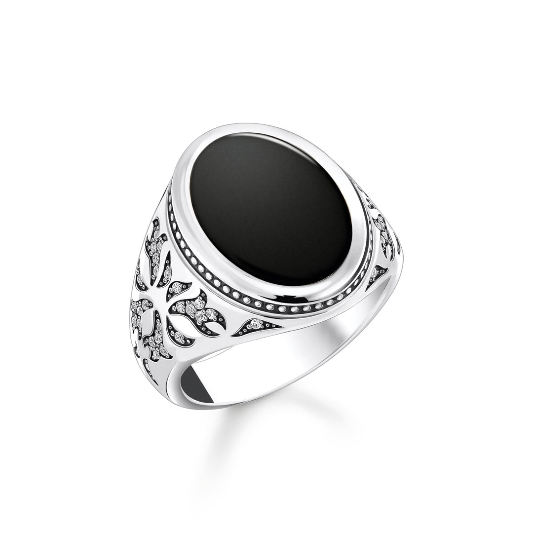 THOMAS SABO Rebel Wolf Ring with Onyx TR2454B