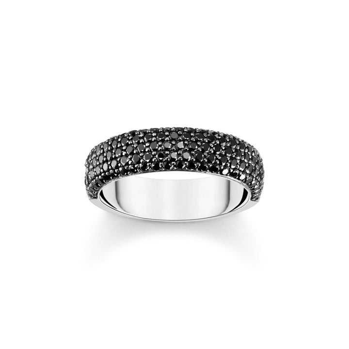 THOMAS SABO Chunky band ring with black zirconia TR2460B