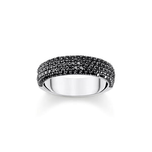 THOMAS SABO Chunky band ring with black zirconia TR2460B