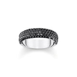 THOMAS SABO Chunky band ring with black zirconia TR2460B