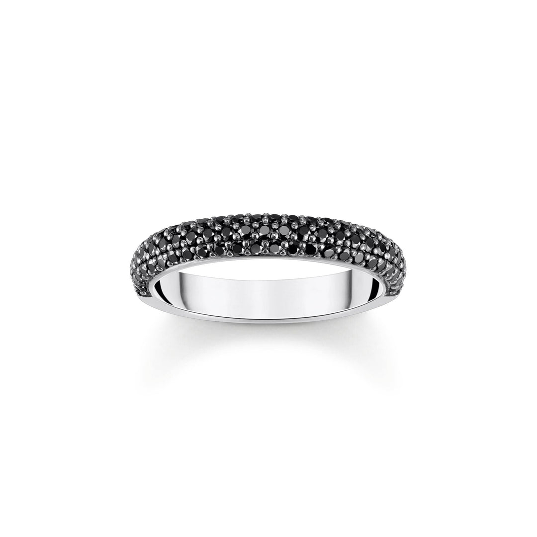 THOMAS SABO Thin band ring with black zirconia TR2462B