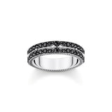 THOMAS SABO Decorated band ring with black zirconia TR2464B