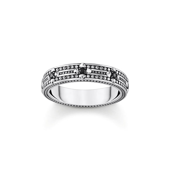 THOMAS SABO Band ring with black zirconia TR2465B