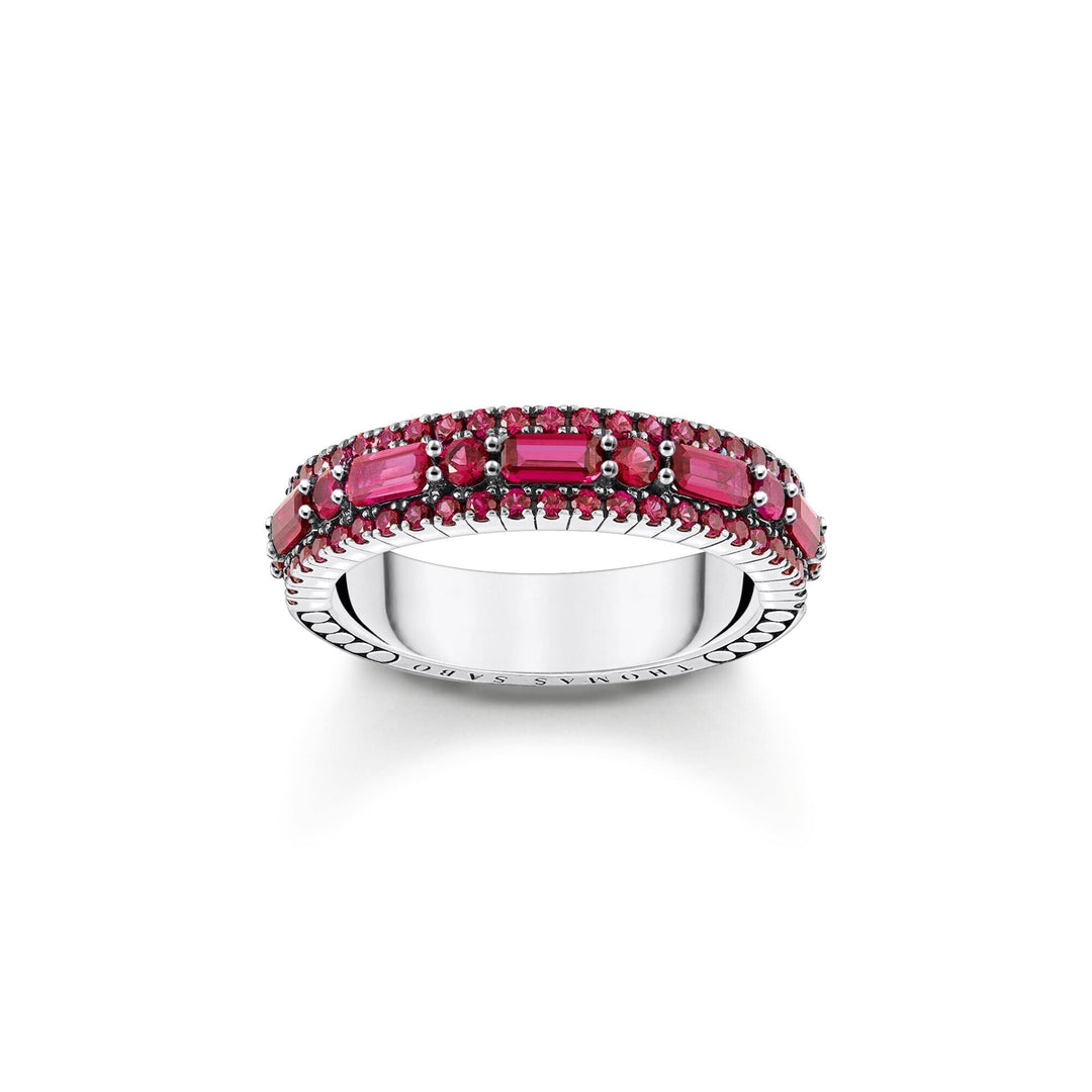 THOMAS SABO Ring with ruby red stones TR2466G