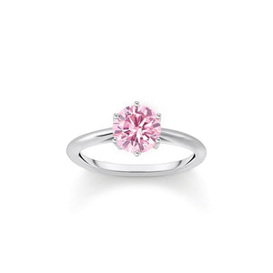 THOMAS SABO Ring with pink zirconia in brilliant cut TR2474P