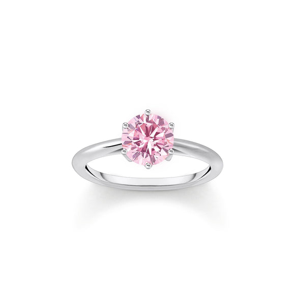 THOMAS SABO Ring with pink zirconia in brilliant cut TR2474P