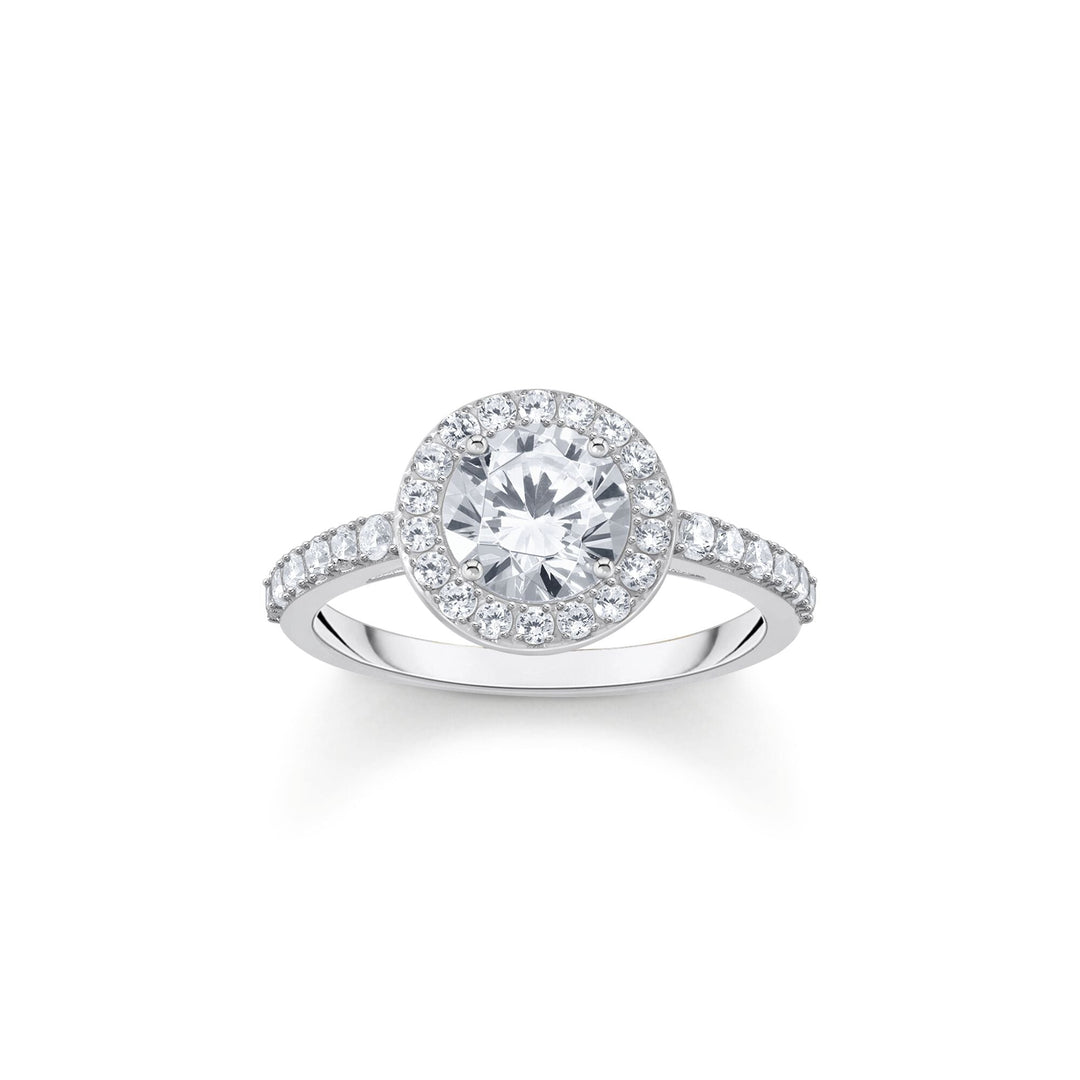 THOMAS SABO Halo ring with white zirconia in brilliant cut TR2475