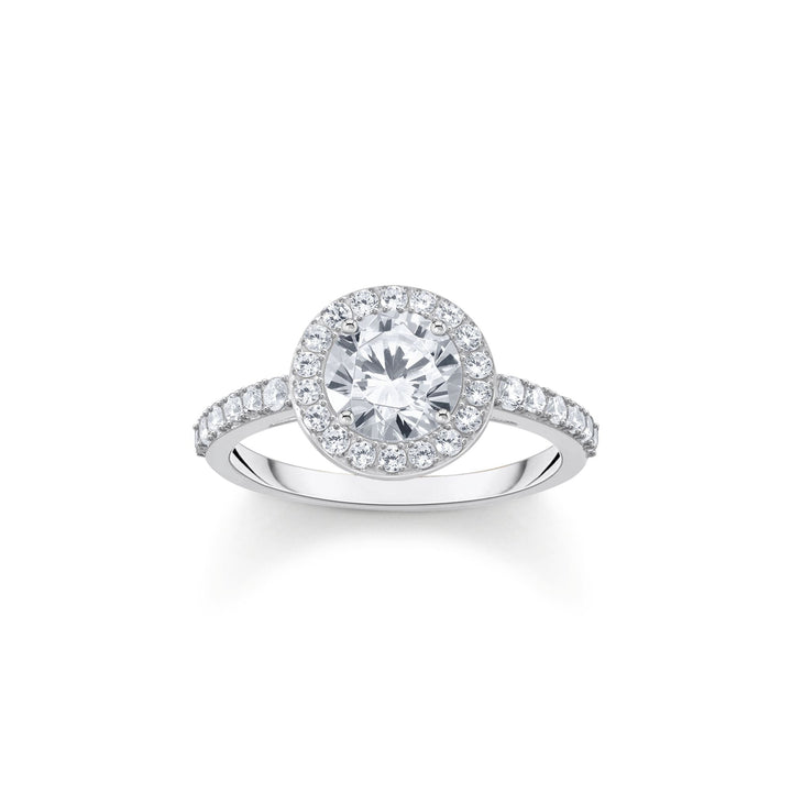 THOMAS SABO Halo ring with white zirconia in brilliant cut TR2475