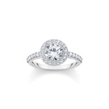 THOMAS SABO Halo ring with white zirconia in brilliant cut TR2475