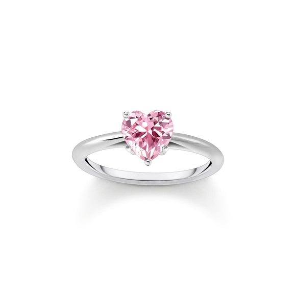 THOMAS SABO Ring with pink, heart-shaped zirconia TR2476P