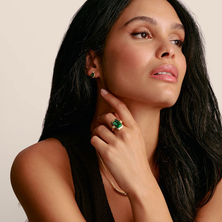 THOMAS SABO Ring with Green Zirconia Stone TR2506GY