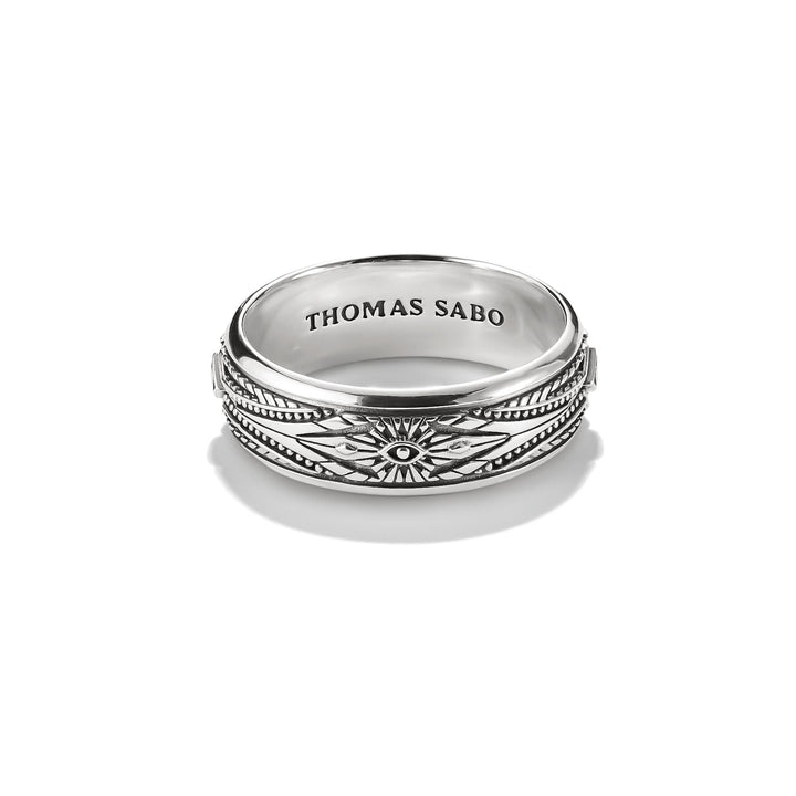 Thomas Sabo  Ring with Engravings and White Zirconia Stones TR2526