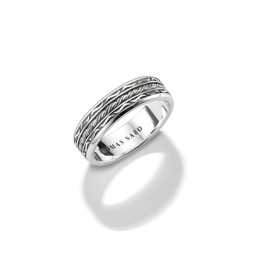 THOMAS SABO Band Ring with Twisted Center Bar TR2529