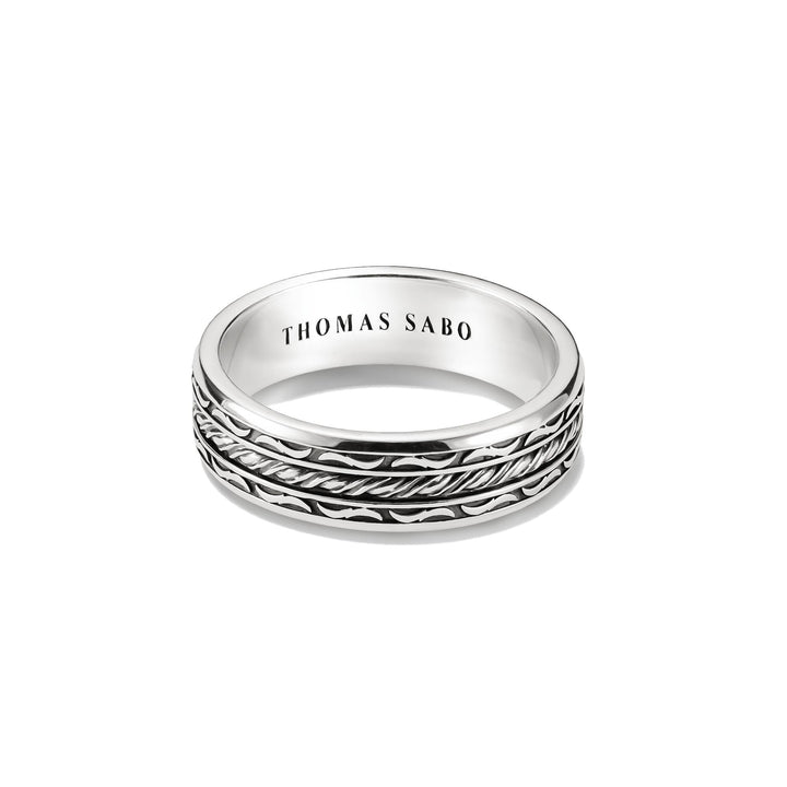 THOMAS SABO Band Ring with Twisted Center Bar TR2529