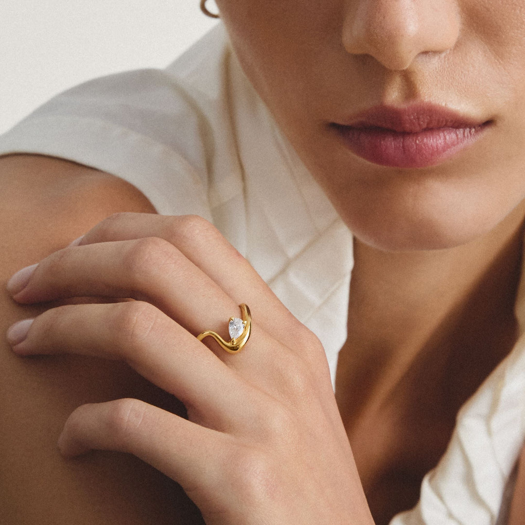 THOMAS SABO Ring with zirconia in teardrop shape TR2543MY