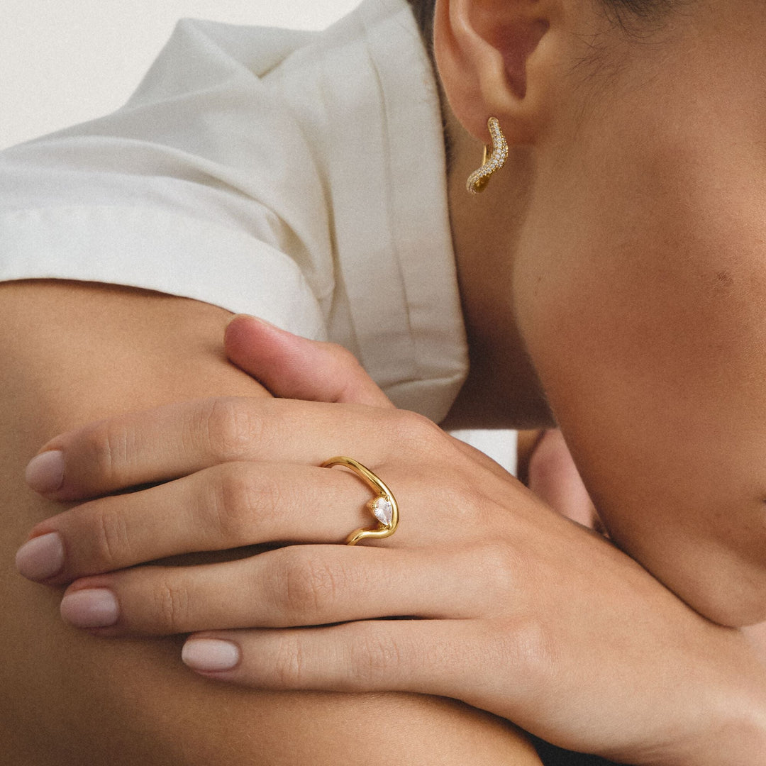 THOMAS SABO Ring with zirconia in teardrop shape TR2543MY