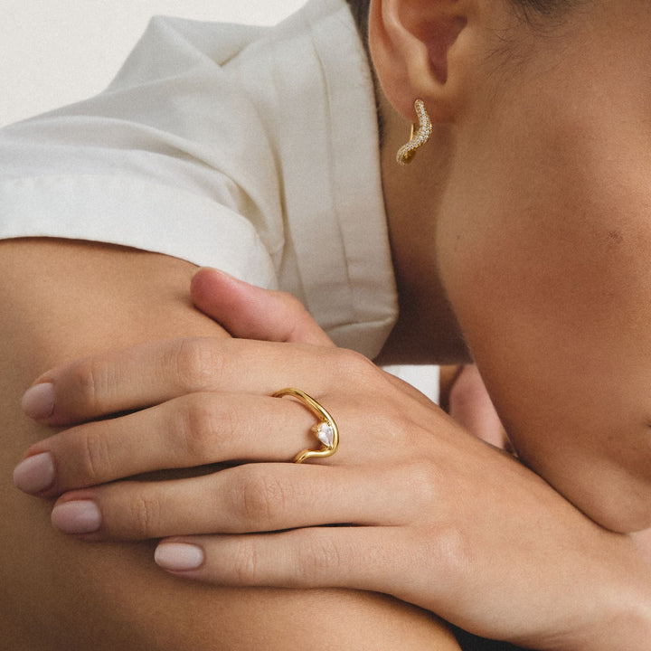 THOMAS SABO Ring with zirconia in teardrop shape TR2543MY