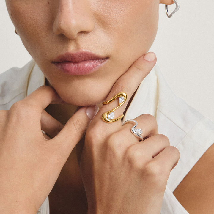 THOMAS SABO Ring with zirconia in teardrop shape TR2545MY