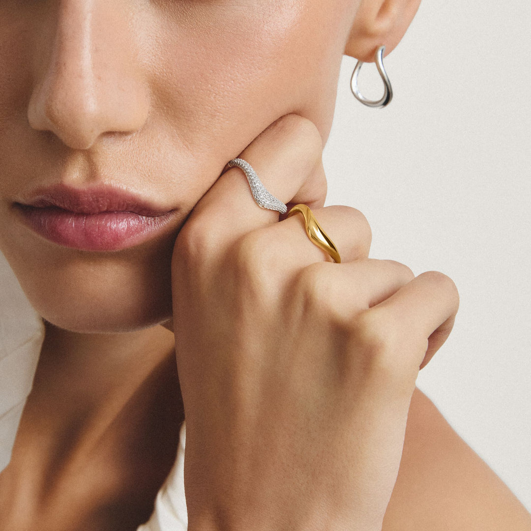 THOMAS SABO Ring with zirconia in wave shape TR2546