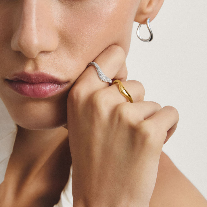 THOMAS SABO Ring with zirconia in wave shape TR2546