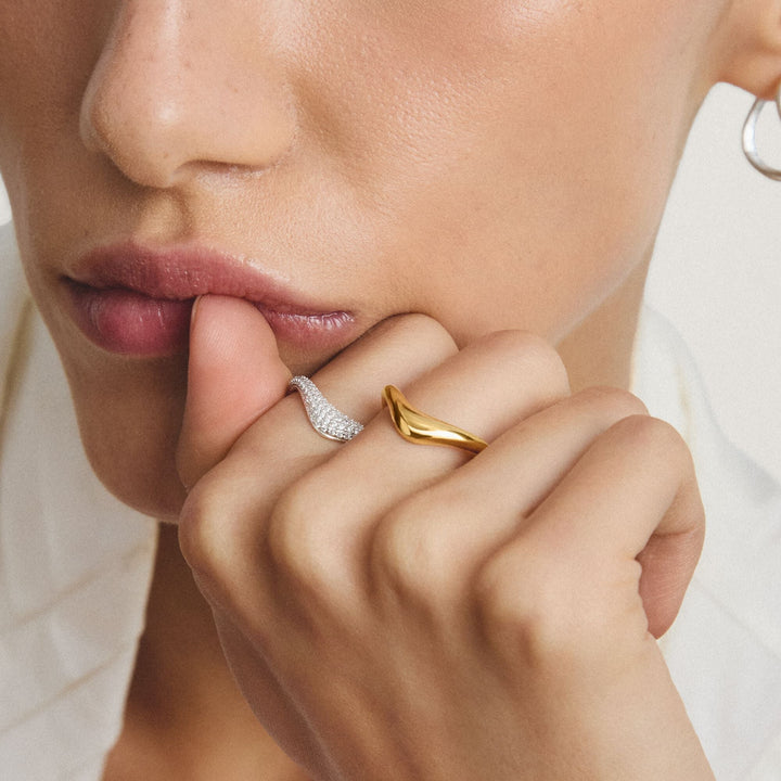 THOMAS SABO Ring with zirconia in wave shape TR2546