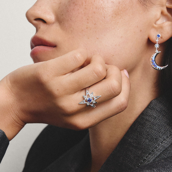Thomas Sabo Ring star with blue stones TR2550U