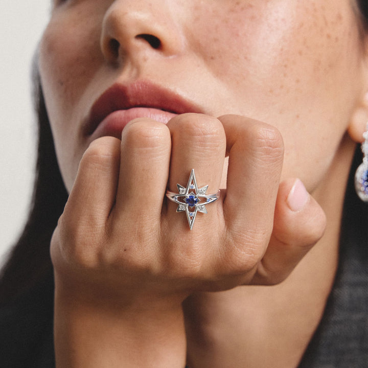Thomas Sabo Ring star with blue stones TR2550U